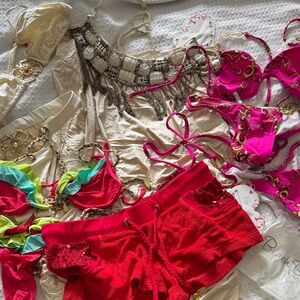 Fabric a lot of beach, bunny, bikinis, top bottom shorts, cover-up vintage old